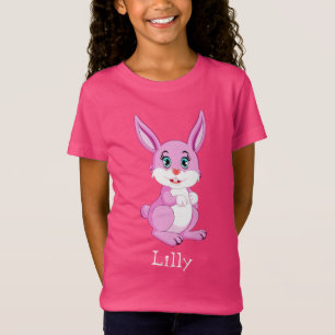 T-Shirt Caricature de Bunny rose