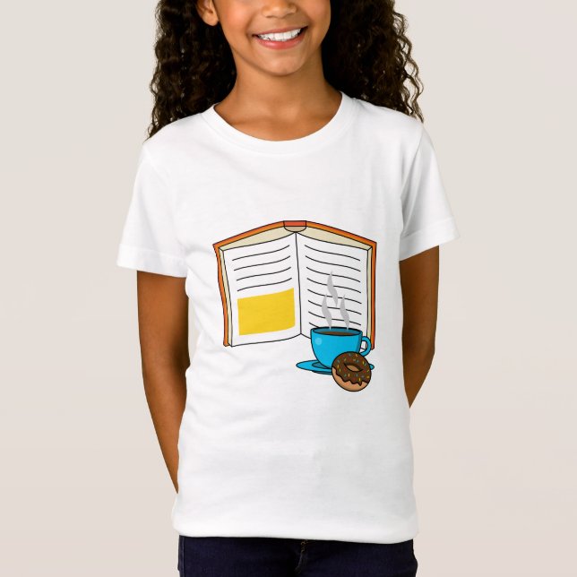T-Shirt Caricature de café et de beignets (Devant)