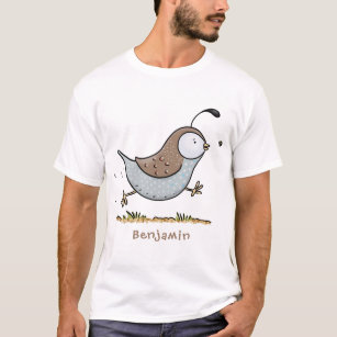 T-shirt Caricature de caille californienne joli