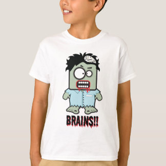 T-shirt Caricature de cerveau zombie Chemise Halloween