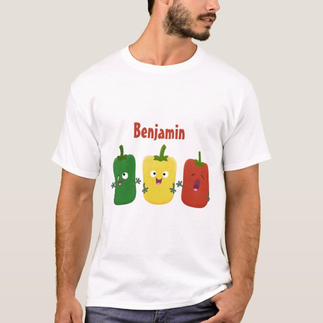 T-shirt Caricature de chant trio capsicum poivre clair (Devant)