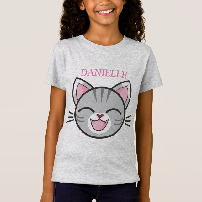 T-Shirt Caricature de chat Calico (Devant)