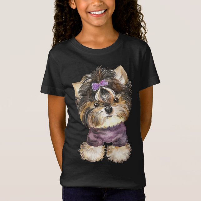 T-Shirt Caricature de Chien Chien Chien Chien Mignonne Yor (Devant)