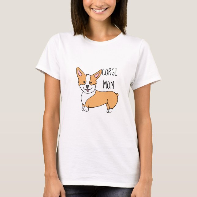 T-shirt Caricature de Chien Corgi Mom (Devant)