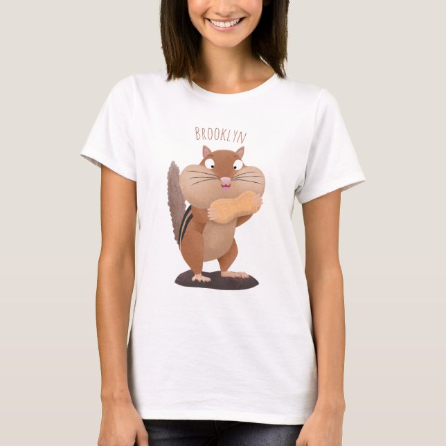 T-shirt Caricature de chipmunk à grosses joues mignonnes (Devant)