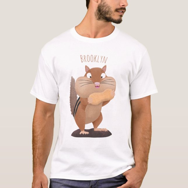 T-shirt Caricature de chipmunk à grosses joues mignonnes (Devant)