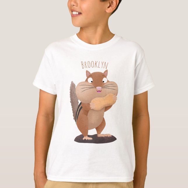 T-shirt Caricature de chipmunk à grosses joues mignonnes (Devant)
