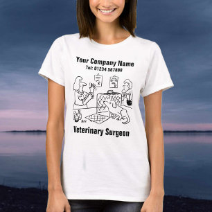 T-shirt Caricature de chirurgien vétérinaire pour personna
