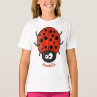 Caricature de coccinelle rouge joyeux