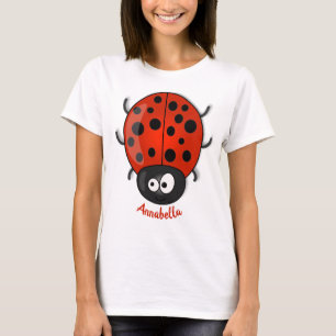 T-shirt Caricature de coccinelle rouge joyeux
