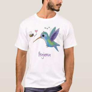 T-shirt Caricature de colibri d'abeille mignonne