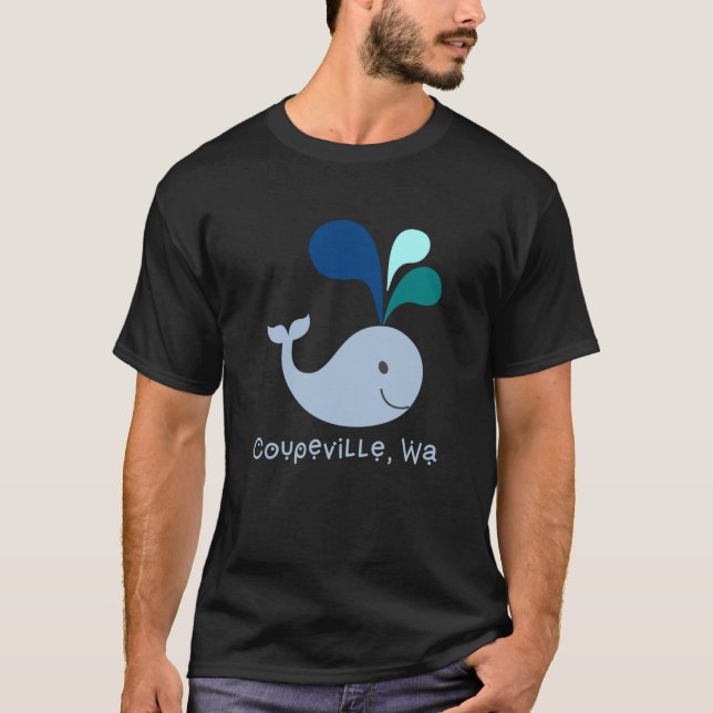 T-shirt Caricature de Coupeville Washington Cute Whale Lov (Devant)