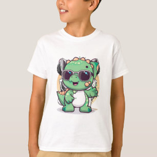 T-shirt Caricature de Cute Dinosaur