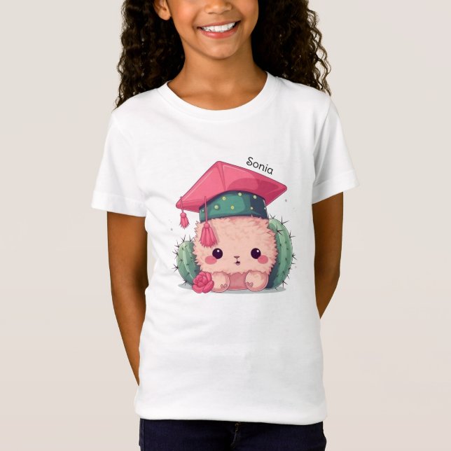 T-Shirt Caricature de Cute Kawaii Graduation personnalisée (Devant)