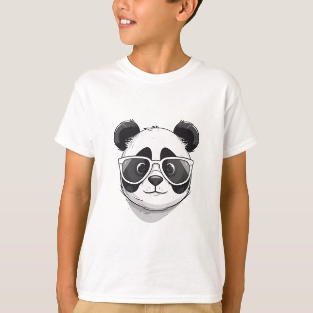 T-shirt Caricature de Cute Panda (Devant)