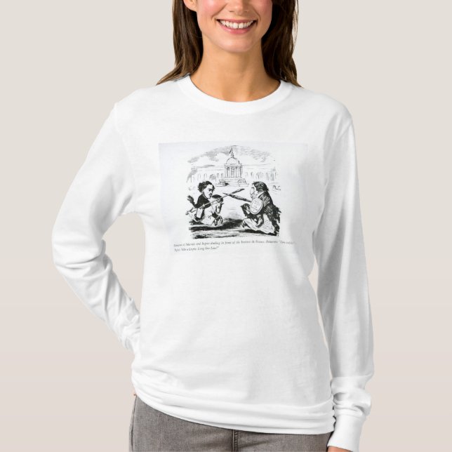 T-shirt Caricature de Delacroix et d'Ingres (Devant)