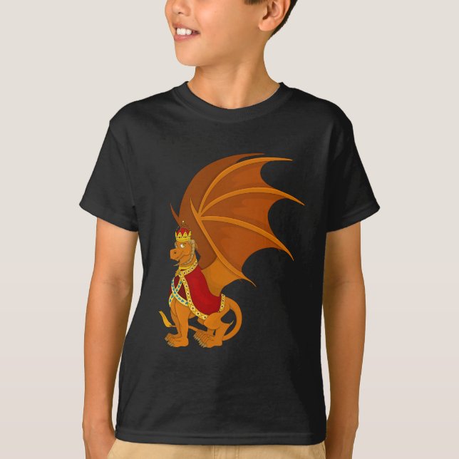 T-shirt Caricature de dragon orange (Devant)