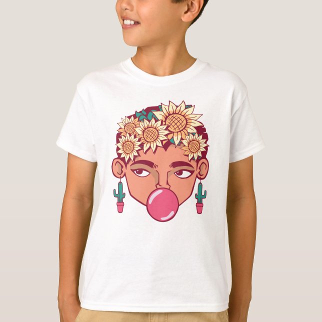 T-shirt Caricature de Frida Kahlo (Devant)