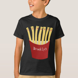 T-shirt Caricature de frites Cute kawaii fast food