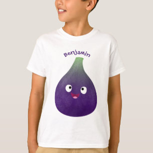 T-shirt Caricature de fruits mauve joyeux aux figues