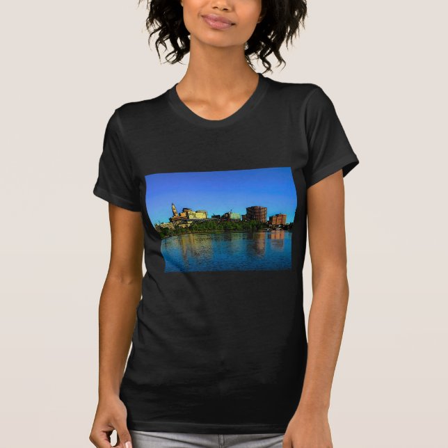 T-shirt Caricature de Hartford Connecticut Skyline (Devant)