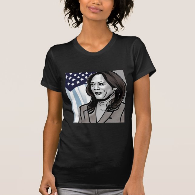 T-shirt Caricature de Kamala Harris Political (Devant)