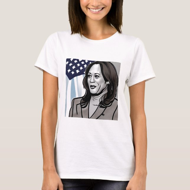 T-shirt Caricature de Kamala Harris Political (Devant)