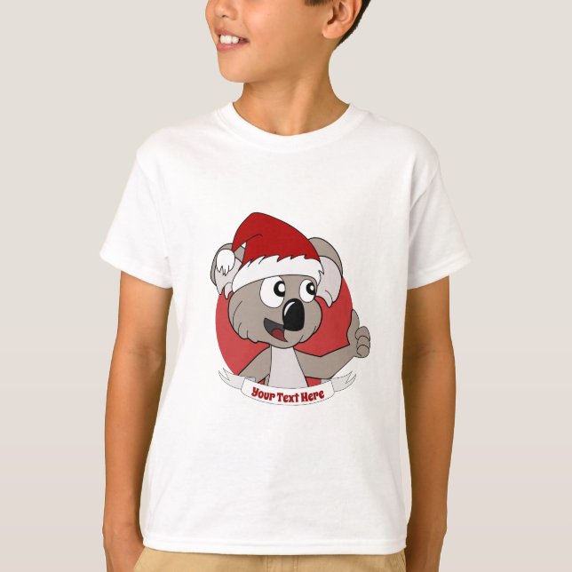 T-shirt Caricature de koala de Noël (Devant)