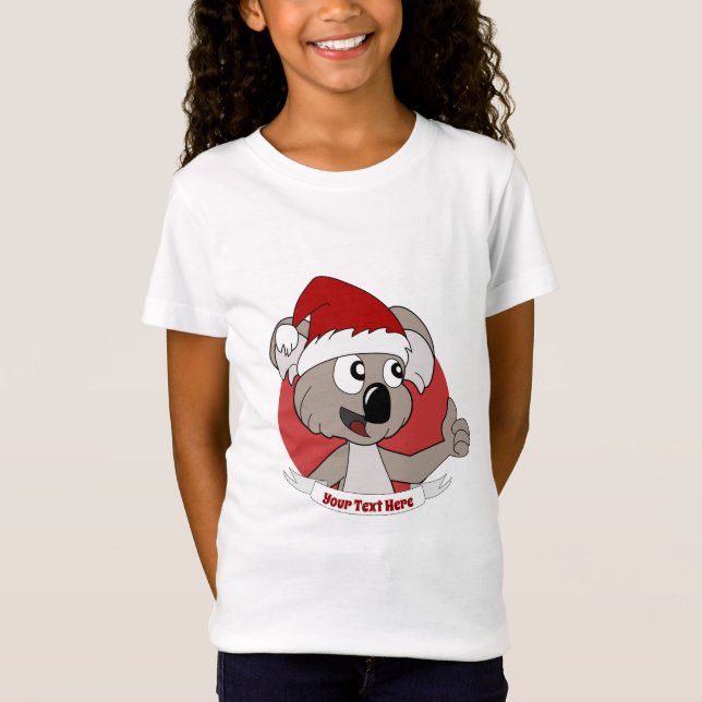 T-Shirt Caricature de koala de Noël (Devant)