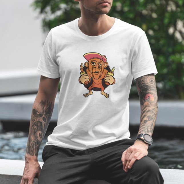 T-shirt Caricature de la bière singe (Créateur téléchargé)