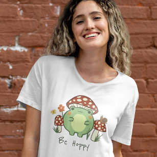 T-shirt Caricature de la Grenouille mignonne et des champi