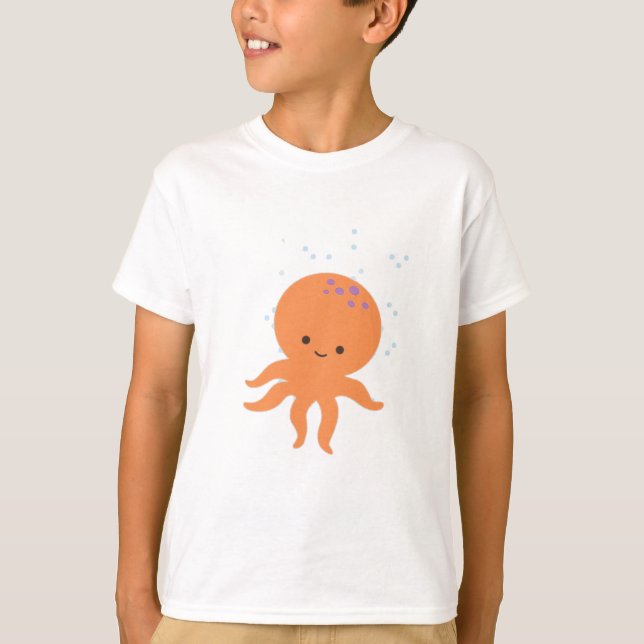 T-shirt Caricature de la pieuvre mignonne (Devant)