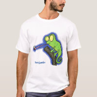 Caricature de lézard de caméléon vert joyeux