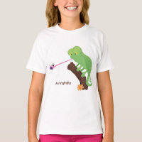 Caricature de lézard de caméléon vert joyeux