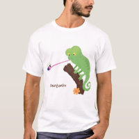 Caricature de lézard de caméléon vert joyeux
