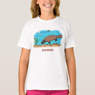 T-shirt Caricature de natation de Cute platypus