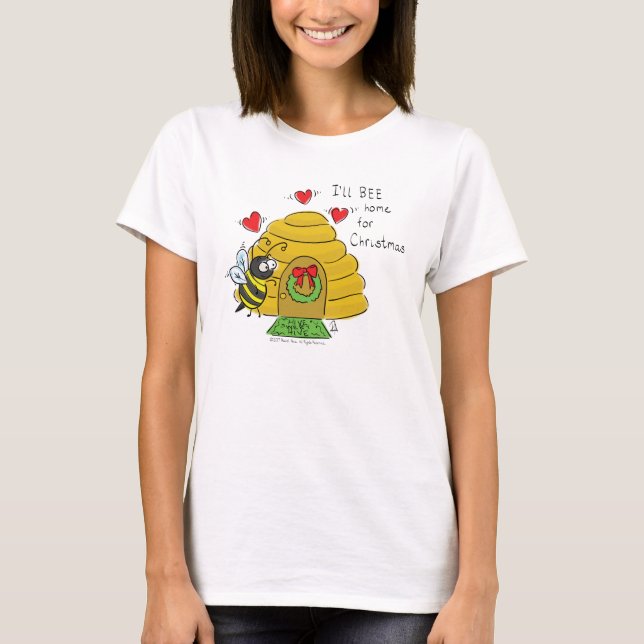 T-shirt Caricature de Noël Bee Funny Holiday (Devant)