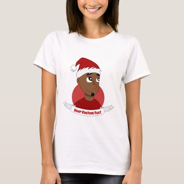 T-shirt Caricature de Noël de l'homme qui rit (Devant)
