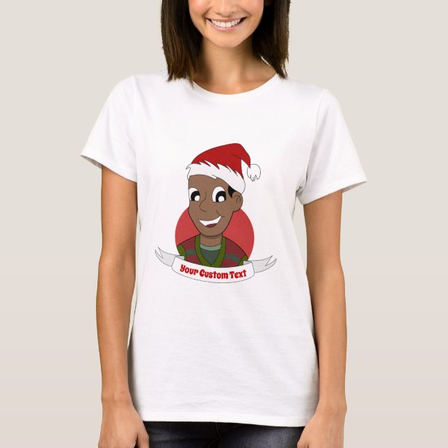 T-shirt Caricature de Noël de l'homme qui rit (Devant)