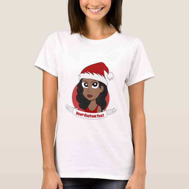 T-shirt Caricature de Noël pour la jeune femme (Devant)