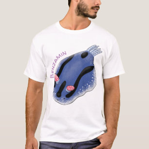 T-shirt Caricature de nudibranche bleu mignon