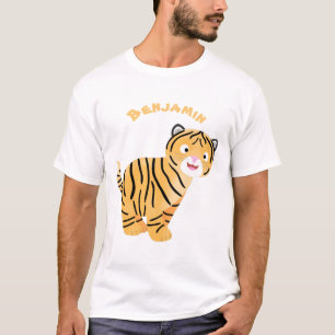 T-shirt Caricature de petit tigre joyeux