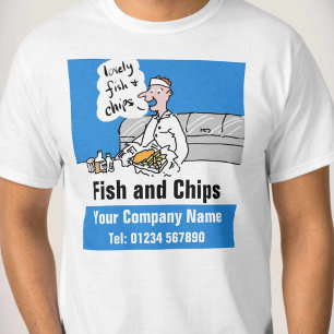 T-shirt Caricature de poisson et de chips pour personnalis