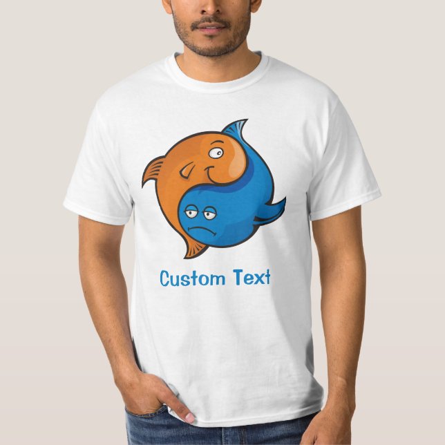 T-shirt Caricature de poisson Yin Yang (Devant)