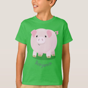 T-shirt Caricature de porc mignon rose pot vendue