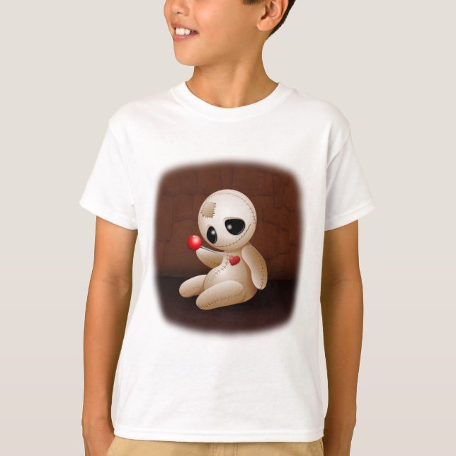 T-shirt Caricature de poupée vaudou en amour (Devant)