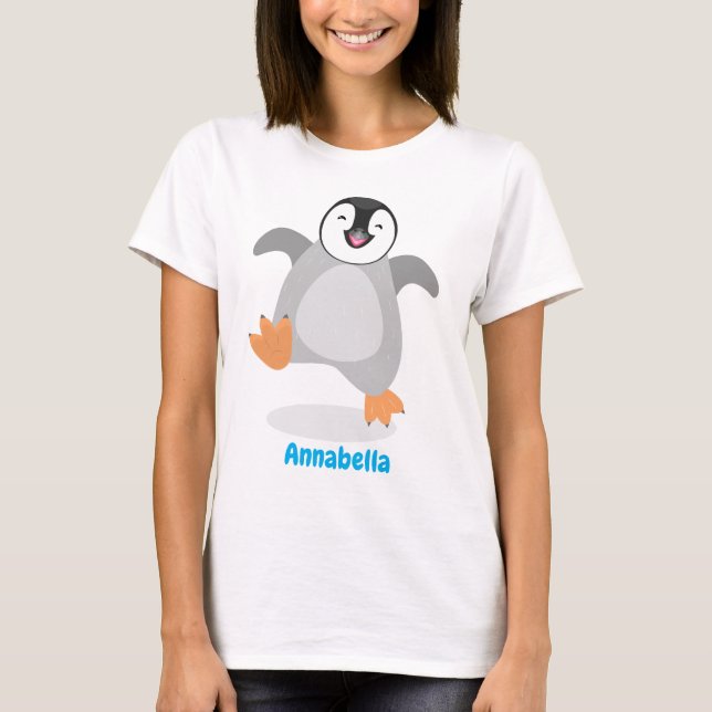 T-shirt Caricature de poussin de pingouin mignon et joyeus (Devant)