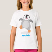 Caricature de poussin de pingouin mignon et joyeus