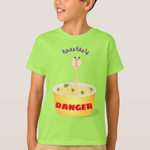T-shirt Caricature de serpent aux nouilles mignonnes illus