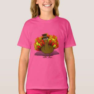 T-shirt Caricature de Thanksgiving Turquie pèlerin